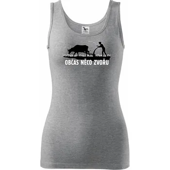 Dámské tričko Občas něco zvořu - Dámské tílko - 2XL ( Tmavě šedý melír )
