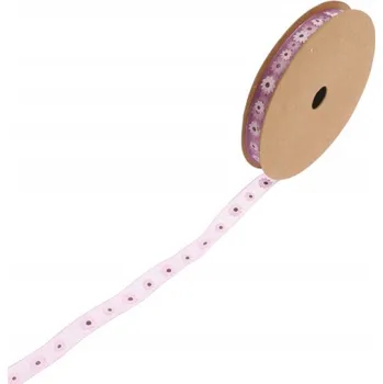 Stuha Stuha jarní se sedmikráskami 12 mm/ 1m - fialková