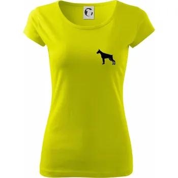 Dámské tričko Dobrman ikona prso - Dámské triko Pure - L ( Limetková )