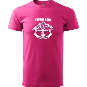 Pánské tričko Krušné hory křížem krážem - Klasické pánské triko vyšší gramáže - M ( Purpurová )