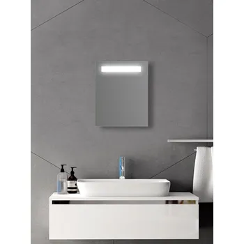 Zrcadlo na zeď chodbu do pokoje ložnice předsíně koupelny LUNA - 40 x 50 cm s LED podsvíceným pruhem 902-036