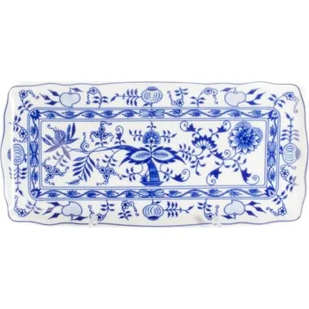 Český porcelán a.s. Podnos čtyřhranný 45 x 16 cm modrý/bílý