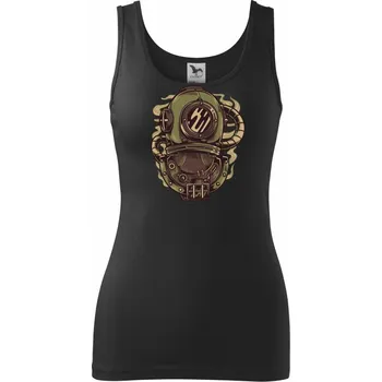 Dámské tričko Starý potapěčský skafandr - Dámské tílko - 2XL ( Černá )