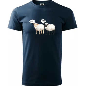 Pánské tričko Enyky benyky kliky bééé - Klasické pánské triko vyšší gramáže - S ( Námořní modrá (velmi tmavá - téměř černá) )