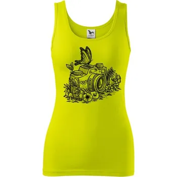 Dámské tričko Foťák kreslený motýl - Dámské tílko - M ( Limetková )