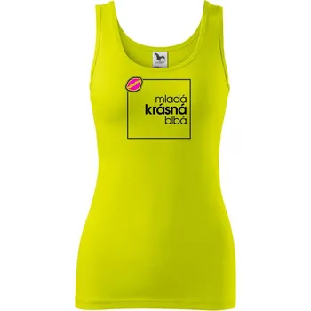 Mladá, krásná, blbá ve čtverci - Dámské tílko - XL ( Limetková )