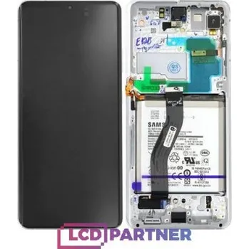 Samsung Galaxy S21 Ultra 5G (SM-G998B) LCD + dotyková deska + přední kryt stříbrný - originál