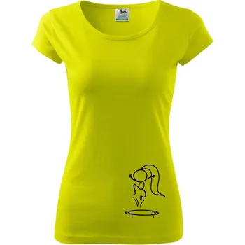 Dámské tričko Skákající holčička - Dámské triko Pure - M ( Limetková )