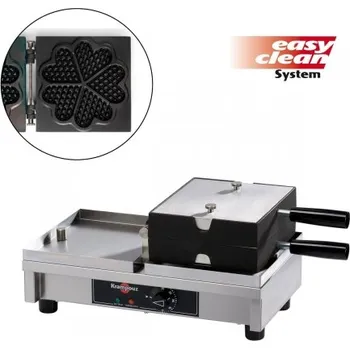 Vaflovač Vaflovač elektrický Krampouz WECAQA, 5x Srdce, sklopný 180°, EasyClean