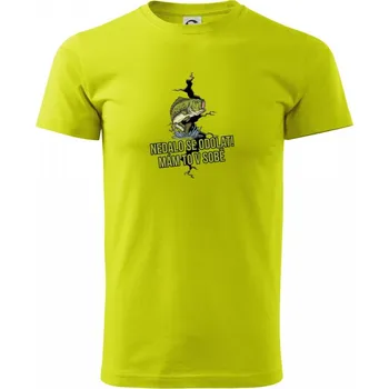 Pánské tričko Nedalo se odolat, mám to v sobě rybář - Klasické pánské triko vyšší gramáže - XS ( Limetková )