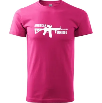 Pánská móda American Infidel - Klasické pánské triko vyšší gramáže - M ( Purpurová )