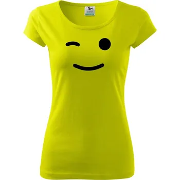 Smajlík mrkací - Dámské triko Pure - XS ( Limetková )