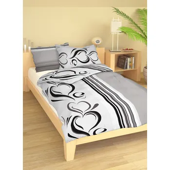 Povlečení Smolka Povlečení Amor šedý Bavlna 140x200 70x90