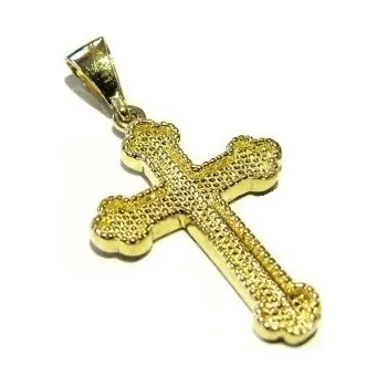 Přívěsek Zlatý přívěšek kříž dvoustranný 26mm 1,00g Zlato 14k(585/1000)