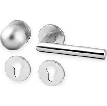 Dveřní kování Dveřní kování TIPA EXCLUSIVE R broušený chrom KK kl.+koule (Dveřní rozetové kování TIPA EXCLUSIVE R broušený chrom KK kl.+koule, vhodná pro interiér.)