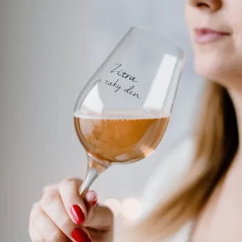 Sklenice Bella Rose Sklenice na víno Zítra je taky den 350 ml