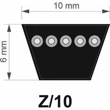 Gufero 10x1160 Lw/ 1140 Li Z řemen klínový