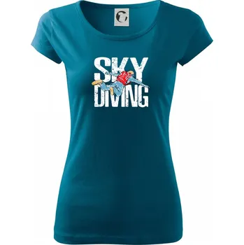 Dámské oblečení Skydiving nápis - Dámské triko Pure - XL ( Petrolejová )