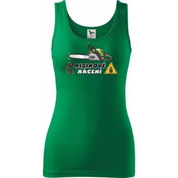 Dámské tričko Rizikové kácení - Dámské tílko - 2XL ( Středně zelená )