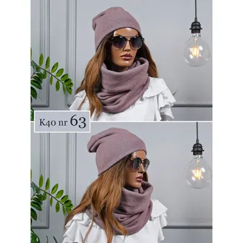 Čepice Fashionweek Moderni zimní set čepice a šála,pletený tunel FAN01/K40 Barva: fialový vřes, Velikost: Universal