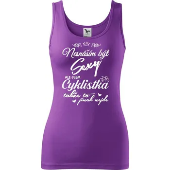 Dámské tričko Nesnáším být sexy cyklista / Nesnáším být sexy cyklistka - Dámské tílko - XL ( Fialová )