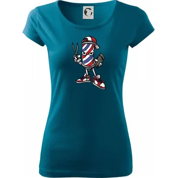 Dámské tričko Barber maskot - Dámské triko Pure - XS ( Petrolejová )