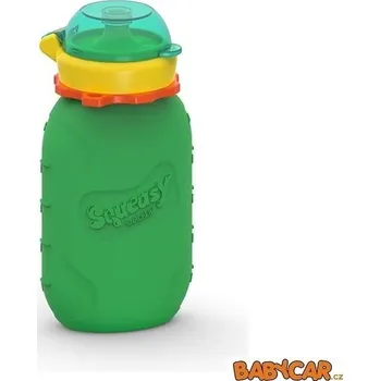 dětská jídelní sada SQUEASY GEAR silikonová kapsička 104ml Zelená