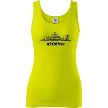Dámské tričko Helsinki - město s nápisem - Dámské tílko - 2XL ( Limetková )