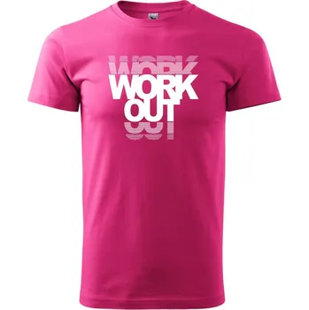 Pánská móda Workout nápis - Klasické pánské triko vyšší gramáže - XL ( Purpurová )