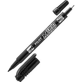 Popisovač Pilot Twin Marker dvouhrotý, černý