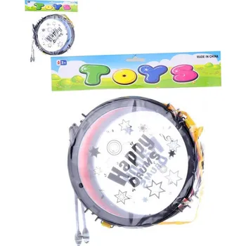 Hudební nástroj pro děti Bubínek dětský transparentní 22cm s paličkami a popruhem 2 barvy
