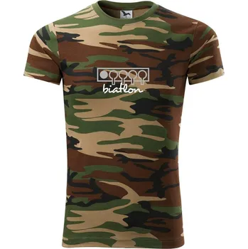 Pánské tričko Biathlon terče - Army CAMOUFLAGE - XS ( Hnědý maskáč )