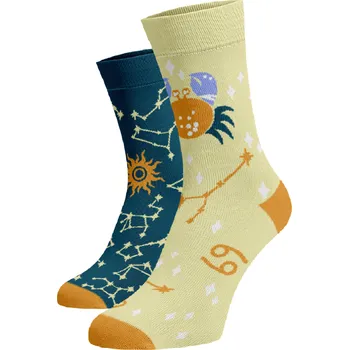 Dámské ponožky Veselé ponožky Znamení zvěrokruhu Rak Tmavě modrá Bavlna 39-41
