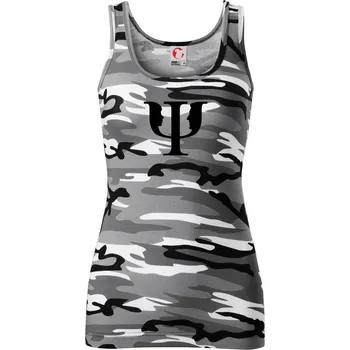 Dámské tričko Psychologie logo muž a žena - Dámské Maskáčové tílko - XS ( Šedý maskáč )