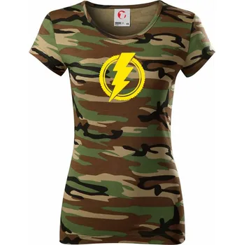 Ebike logo - Dámské maskáčové triko - XL ( Hnědý maskáč )