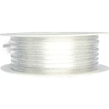 Stuha Tenká saténová stužka stříbrná 3mm x 10m (2,20 Kč/m) (Saténová stužka stříbrná, oboulící, tkané okraje)