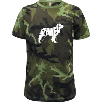 Kokršpaněl - Dětské maskáčové triko - 134 cm/8 let ( Zelený maskáč )