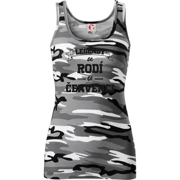 Dámské tričko Legendy se rodí v červenci - Dámské Maskáčové tílko - L ( Šedý maskáč )