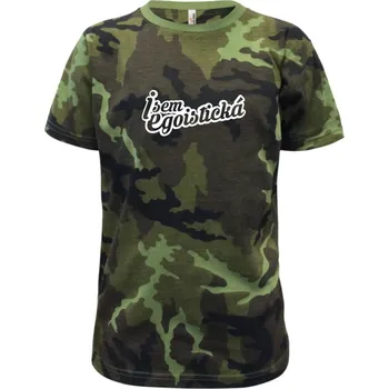 Chlapecké oblečení Jsem egoistická - Dětské maskáčové triko - 104-110cm / 3-4 roky ( Zelený maskáč )