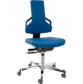 Pracovní židle Premium, modrá, hliníková křížová noha