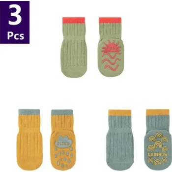 3 páry protiskluzových ponožek 0-5 let Barva: Set 6, Velikost: M (1-3 roky)