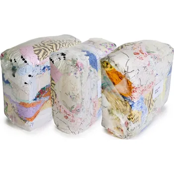 Čisticí utěrky z ložního prádla, barevné, 3 lisované kostky à 10 kg