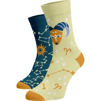 Dámské ponožky Veselé ponožky Znamení zvěrokruhu Beran Tmavě modrá Bavlna 39-41