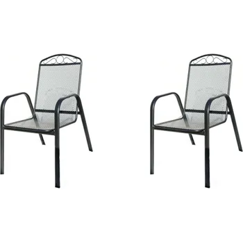 Zahradní lavice IWHome Zahradní křeslo ZWMC-31 tmavě šedá IWH-1010007 sada 2ks