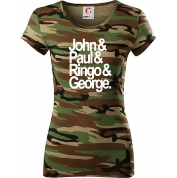 Dámské tričko John Paul Ringo George - Dámské maskáčové triko - XS ( Hnědý maskáč )