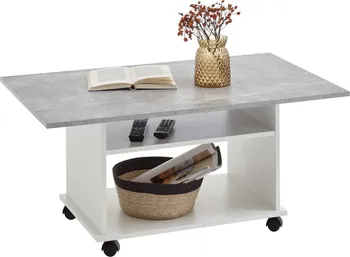Konferenční stolek FMD 428689 bílý/betonově šedý