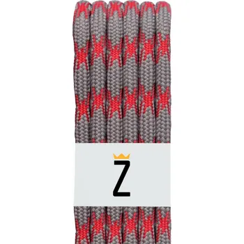 Tkaničky do bot Trekingové tkaničky, šedo-červená Délka: 220