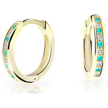 Náušnice Cutie Jewellery Dětské naušnice zlaté C3343Z-Mint Green