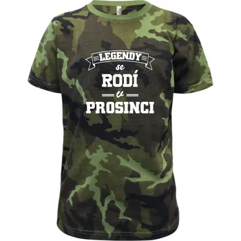 Legendy se rodí v prosinci - Dětské maskáčové triko - 146 cm/10 let ( Zelený maskáč )