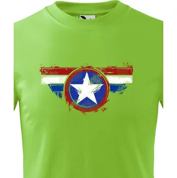 Chlapecké tričko Dětské tričko Kapitán Amerika, Barva Jablková zelená, Velikost 158 cm/12 roků, Canvas Dětské tričko Bezvatriko.cz 0960 - 1x